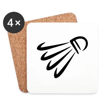 Badminton - Coasters (set of 4) - white - Front