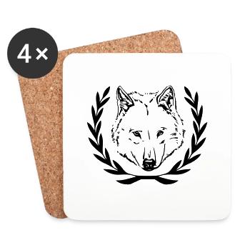 tete de loup - Dessous de verre (lot de 4) - blanc - Devant