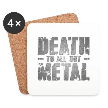 Tod für alle außer Metall - Untersetzer (4er-Set) - Weiß - Vorne