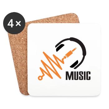 music - Coasters (set of 4) - white - Front