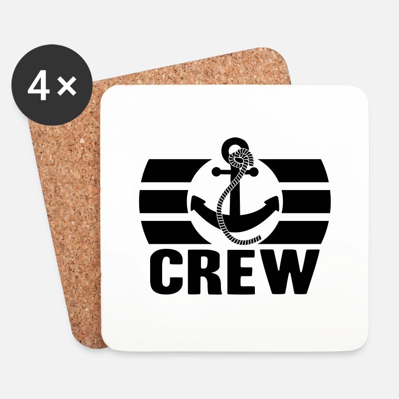 Crew Logo Design - Untersetzer (4er-Set) - Weiß