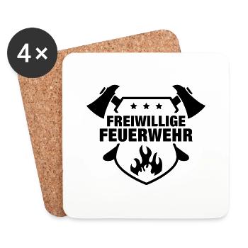 freiwillige_feuerwehr_f1 - Untersetzer (4er-Set) - Weiß - Vorne