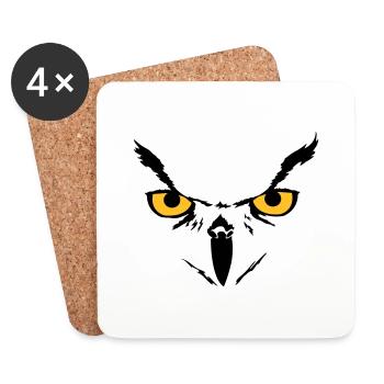 Owl face - Untersetzer (4er-Set) - Weiß - Vorne