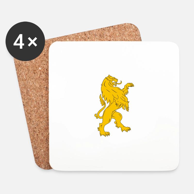 Ein Löwe aus dem Mittelalter - Untersetzer (4er-Set) - Weiß