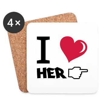 i_love_her - Untersetzer (4er-Set) - Weiß - Vorne