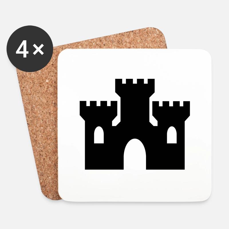 castle - Coasters (set of 4) - white