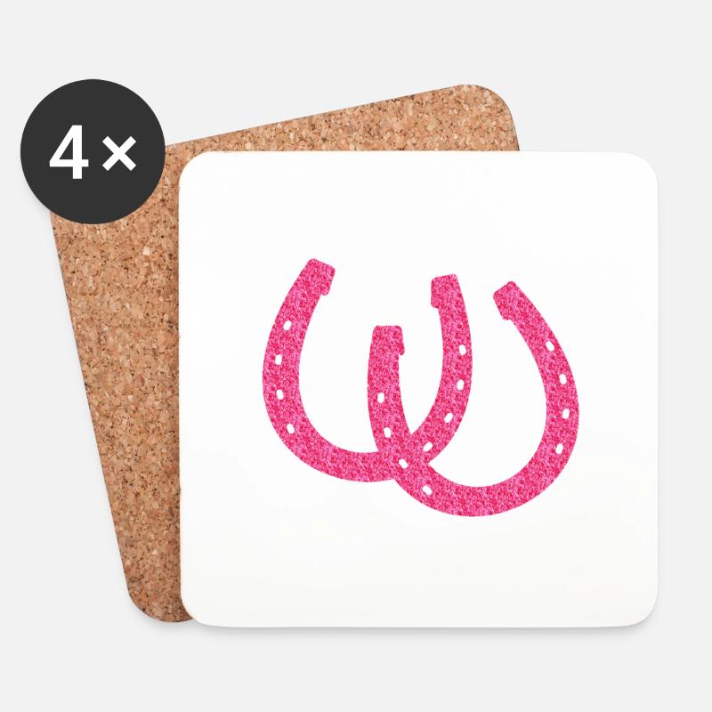 Glitzernde Hufeisen - Untersetzer (4er-Set) - Weiß