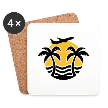 Urlaub - Untersetzer (4er-Set) - Weiß - Vorne
