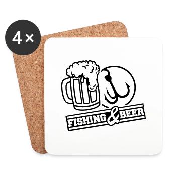 fishing_beer_design_ya1 - Untersetzer (4er-Set) - Weiß - Vorne