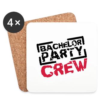 Bachelor Party Crew Stempel Design - Dessous de verre (lot de 4) - blanc - Devant