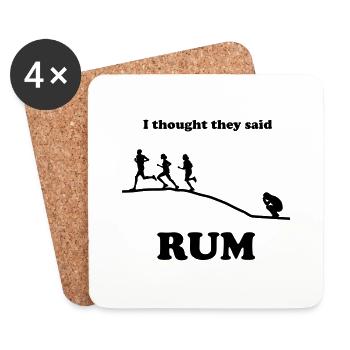I Thought They Said Rum Hill - Coasters (set of 4) - white - Front