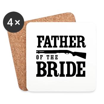 Father of the Bride Shotgun - Coasters (set of 4) - white - Front