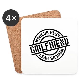 Stempel Worlds best Girlfriend - Coasters (set of 4) - white - Front