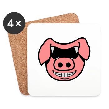 Porc frais - Dessous de verre (lot de 4) - blanc - Devant