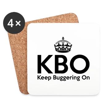 KBO - Keep Buggering on - Dessous de verre (lot de 4) - blanc - Devant