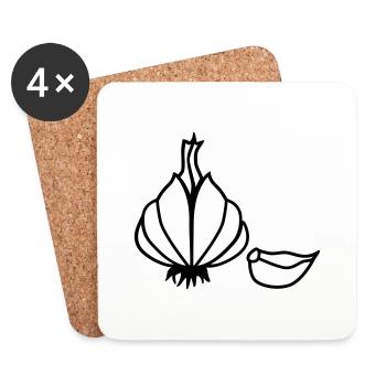 Ail - Dessous de verre (lot de 4) - blanc - Devant