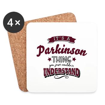 its a parkinson name surname thing - Coasters (set of 4) - white - Front