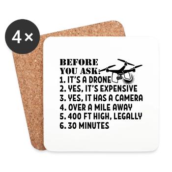 It's a drone - Coasters (set of 4) - white - Front