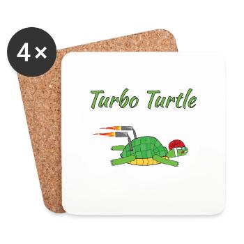 Tortue turbo - Dessous de verre (lot de 4) - blanc - Devant