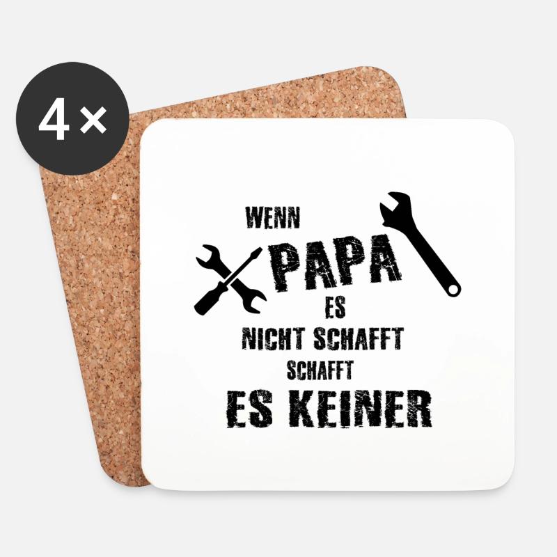 Papa - Untersetzer (4er-Set) - Weiß