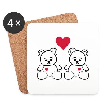 teddy_love - Dessous de verre (lot de 4) - blanc - Devant