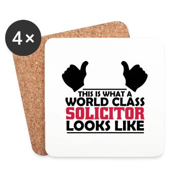 world class solicitor - Coasters (set of 4) - white - Front