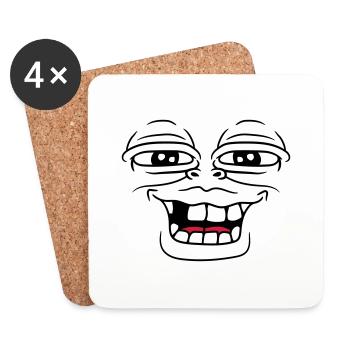frog monster face funny haesslich grin za - Coasters (set of 4) - white - Front