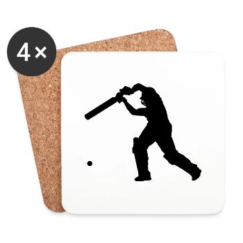 Cricket Player 2 (Vector) - Coasters (set of 4) - white - Front
