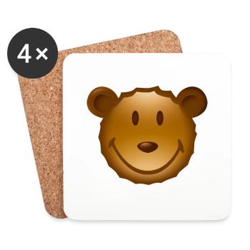 Smiley Teddy - Untersetzer (4er-Set) - Weiß - Vorne