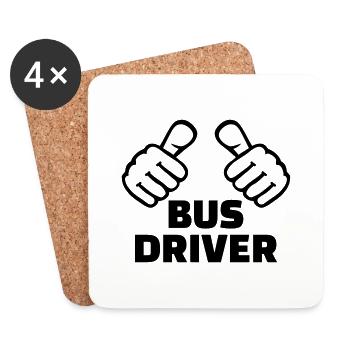 Bus driver - Coasters (set of 4) - white - Front