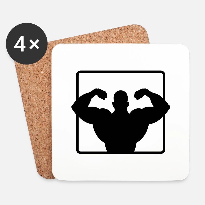 bodybuilder - Untersetzer (4er-Set) - Weiß