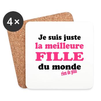Je suis juste la meilleure fille du monde - Untersetzer (4er-Set) - Weiß - Vorne