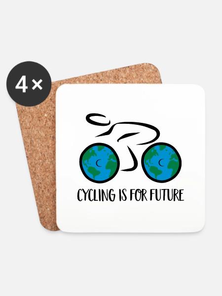 Fahrrad - Untersetzer (4er-Set) - Weiß