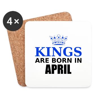 kings are born in april - Untersetzer (4er-Set) - Weiß - Vorne