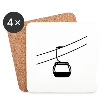 une seule télécabine télécabine gondole hiver ur - Dessous de verre (lot de 4) - blanc - Devant