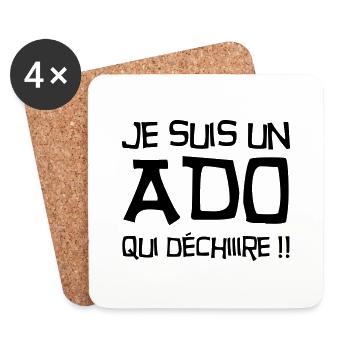 adolescent / enfant / ado / adolescente - Dessous de verre (lot de 4) - blanc - Devant