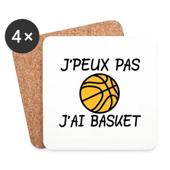 J'peux pas j'ai basket - Dessous de verre (lot de 4) - blanc - Devant