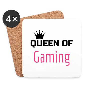 gamer gaming geek game informatique jeux vidéo - Dessous de verre (lot de 4) - blanc - Devant