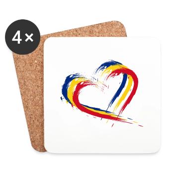 Flagge Rumäniens Fahne Rumänien Farben - Untersetzer (4er-Set) - Weiß - Vorne