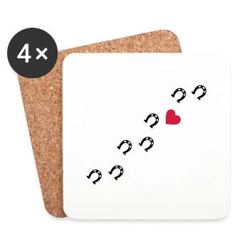 Symbole - Hufe Herz - Untersetzer (4er-Set) - Weiß - Vorne