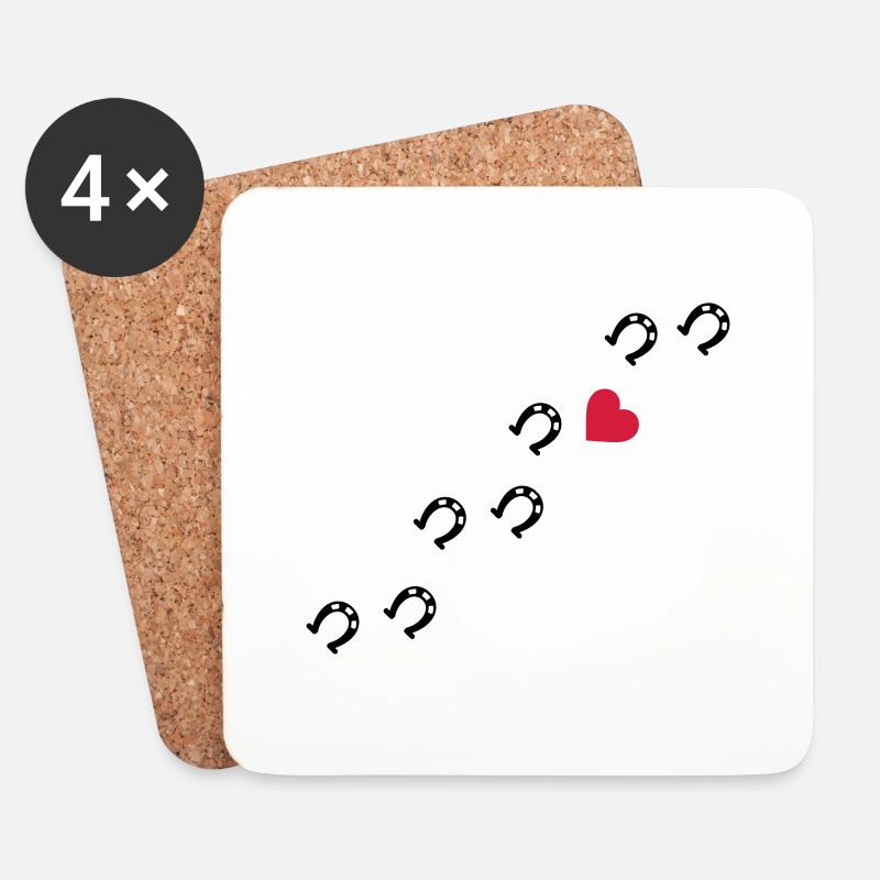 Symbole - Hufe Herz - Untersetzer (4er-Set) - Weiß