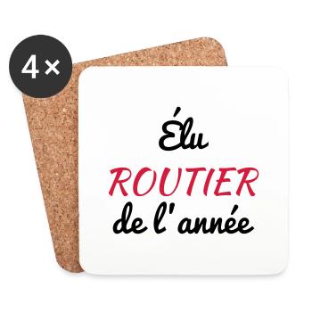 Trucker LKW Fahrer Routier Truck Camion Transport - Coasters (set of 4) - white - Front