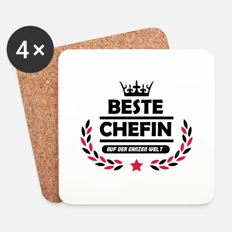 beste_chefin_der_welt_002 - Untersetzer (4er-Set) - Weiß