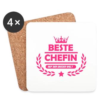 beste_chefin_der_welt_001 - Untersetzer (4er-Set) - Weiß - Vorne