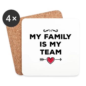 my family is my team heart - Untersetzer (4er-Set) - Weiß - Vorne