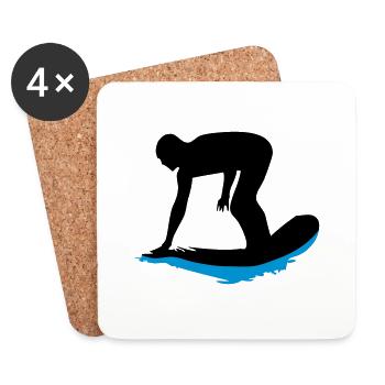 surfer_2 - Dessous de verre (lot de 4) - blanc - Devant