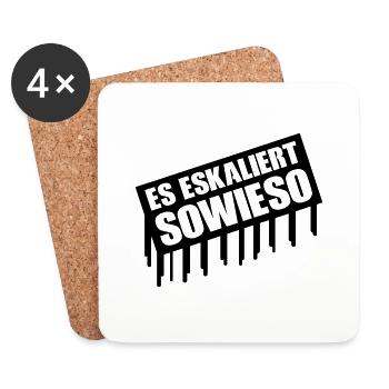 es_eskaliert_sowieso_002 - Untersetzer (4er-Set) - Weiß - Vorne