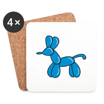 ballon_hund - Untersetzer (4er-Set) - Weiß - Vorne