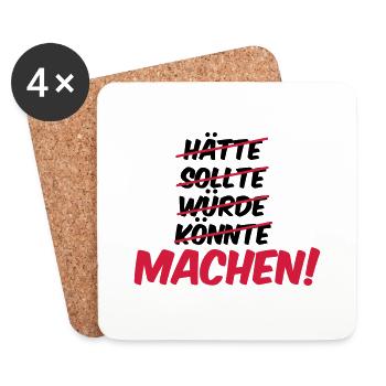 haette_sollte_wuerde_koennte_machen_02 - Untersetzer (4er-Set) - Weiß - Vorne