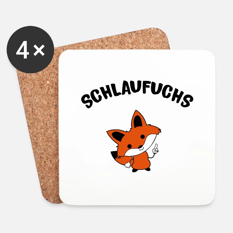 schlaufuchs_02 - Untersetzer (4er-Set) - Weiß